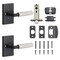 Sure-Loc Hardware Sure-Loc Hardware Levanto Privacy Rosette, Flat Black, Knurled Grip in Nickel LV102 FBL GRIP-KN NI - alternate 2